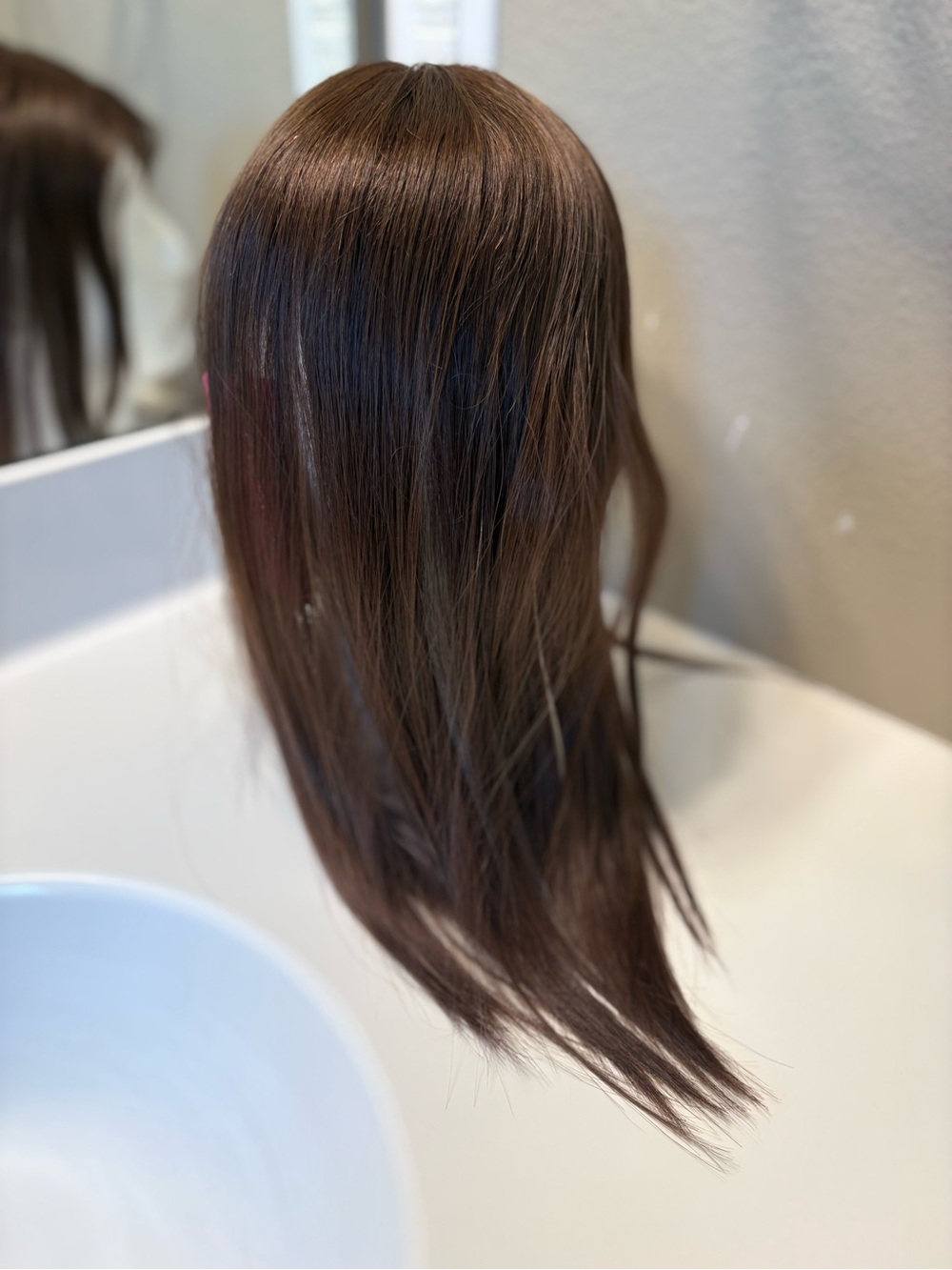 Uniwig Truffle Brown Women's Remy Human Hair Topper - Seamless Coverage & Volume - Picture 3 of 16